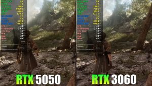 RTX 5050 обошла RTX 3060 на 16% в серии игровых тестов 1080p