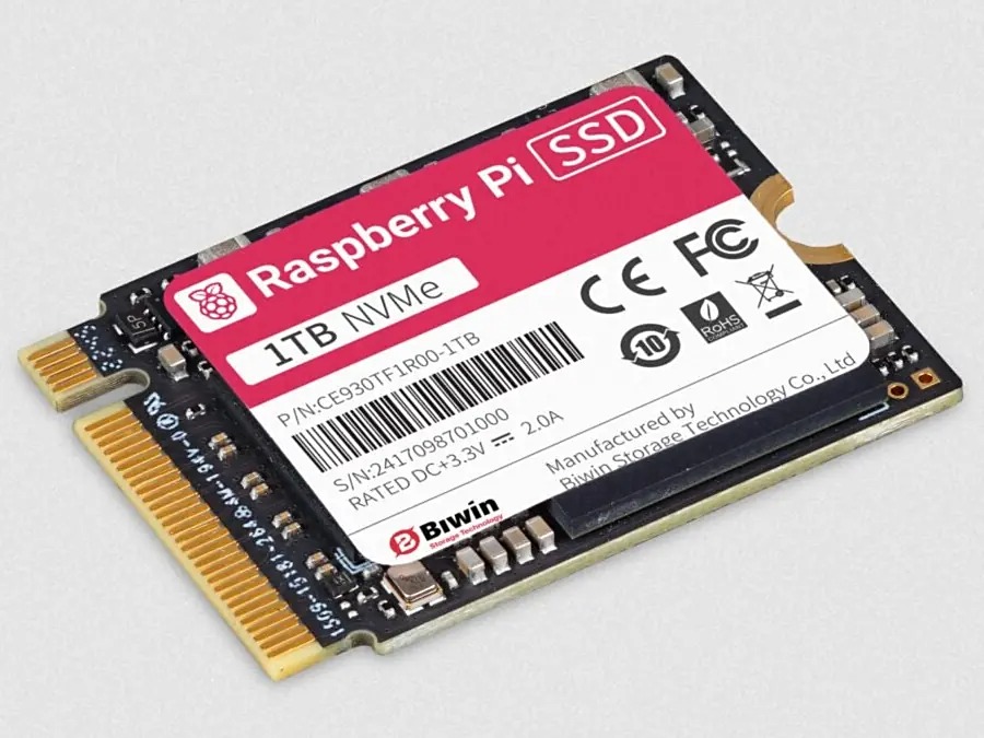 Raspberry Pi выпустила собственный SSD на 1 ТБ за 70 долларов