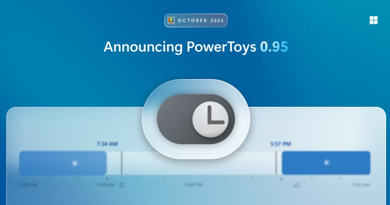 Windows 11 получила автоматическое расписание светлой и тёмной тем благодаря PowerToys 0.95