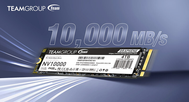 Teamgroup NV10000: SSD формата M.2 с интерфейсом PCIe 5.0 развивает до 10000 МБ/с