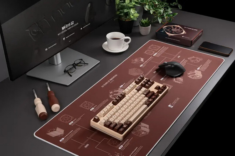 Noctua отметила 20-летие выпуском коврика NP-DM3 90×40 см с хронологией своих кулеров