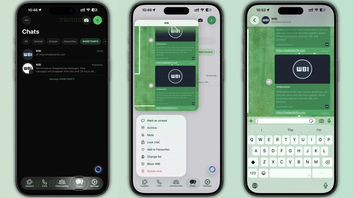 WhatsApp для iPhone начал тестировать «стеклянный» интерфейс Liquid Glass в стиле iOS 26