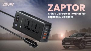 Portronics представила автомобильный инвертор Zaptor 200W с двумя розетками и быстрыми USB-портами