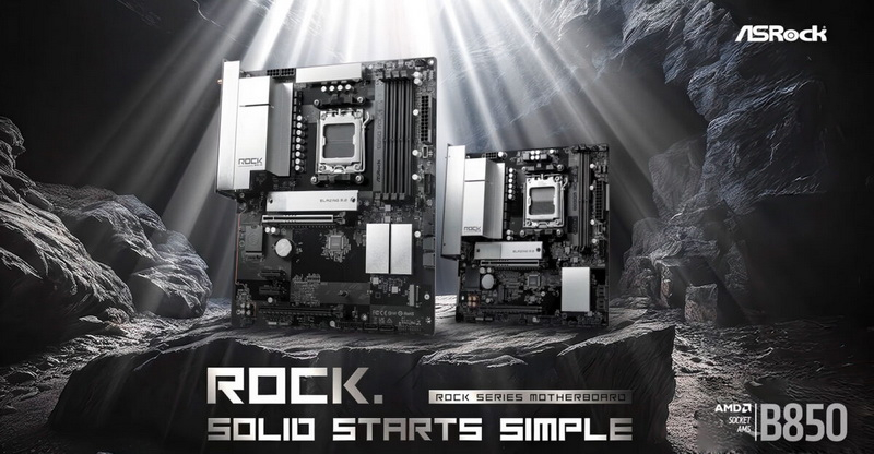 ASRock представила серию плат Rock на чипсетах AMD B850 и Intel B860 с поддержкой PCIe 5.0 и Wi-Fi 7