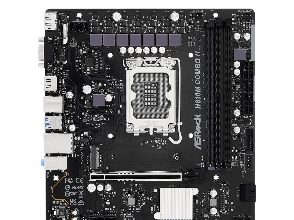 ASRock H610M Combo II: необычная плата LGA1700 с тремя слотами под DDR4 и DDR5