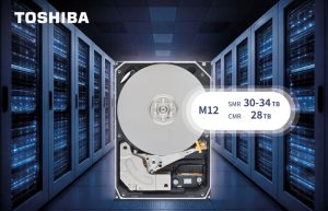 Toshiba начала поставки образцов 30–34‑Тбайт HDD M12 с черепичной записью для ЦОД