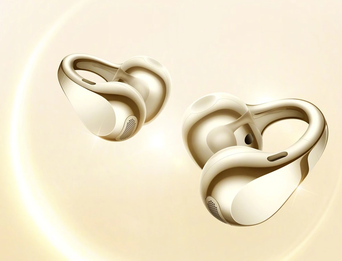OPPO показала наушники-серьги Enco Clip2 в золотистом цвете: до 40 часов работы и ИИ-шумоподавление